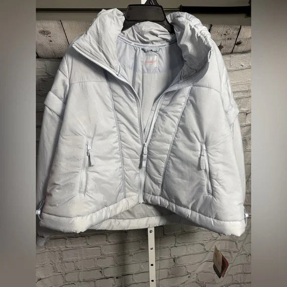 NWT FREE PEOPLE MOVEMENT Penelope Packable Puffer Jacket | Ice Grey MSRP $198 - Picture 5 of 10